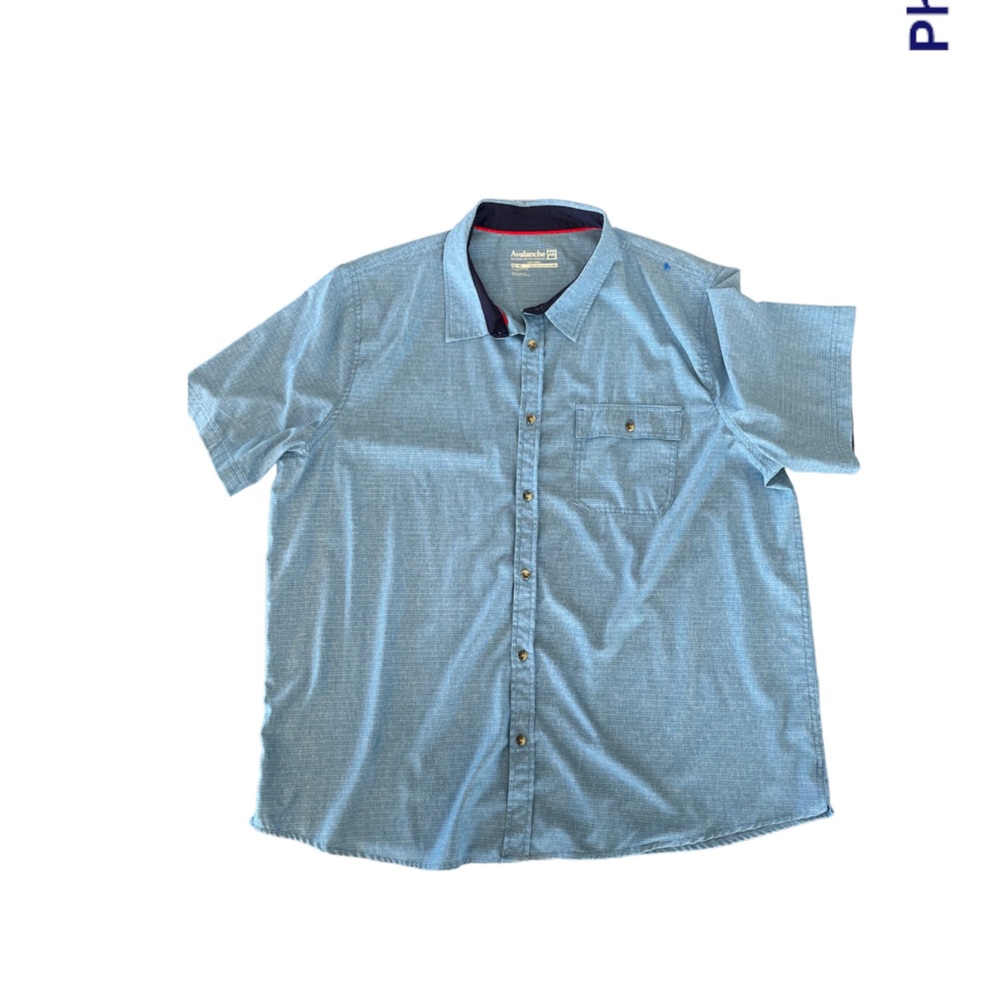Avalanche Shirt Adult Large Blue Button Up Hiker Outdoors Casual Mens